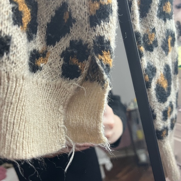 Knox Rose Cream and Black Leopard Print Sweater - Picture 5 of 5